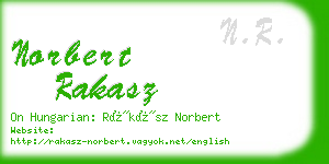 norbert rakasz business card